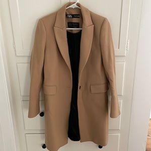 NWOT zara camel wool coat size XS